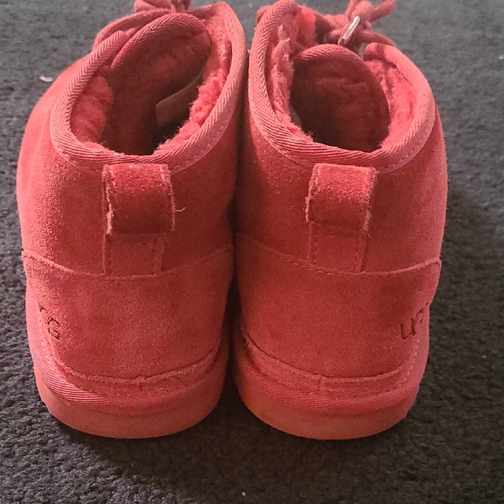 Ugg Neumel Red Suede Shoes - Picture 4 of 5